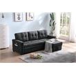 Maklaine Fabric Sleeper Sectional Chaise in Dark Gray
