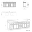 Maklaine Solid Birch Hardwood White Double Vanity Rectangular Soft Close Doors 84