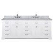 Maklaine Solid Birch Hardwood White Double Vanity Rectangular Soft Close Doors 84