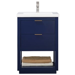 Maklaine 24&quot Single Sink Vanity in Blue