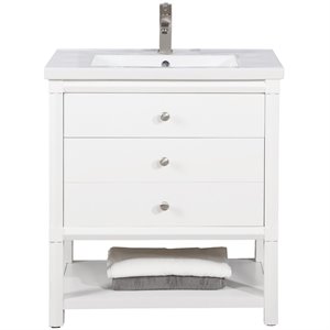 maklaine logan 30&quot single sink vanity in white