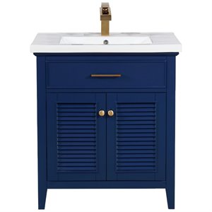 Maklaine 30&quot Single Sink Vanity in Blue