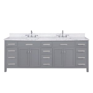 Maklaine 84&quot Double Vanity in Gray