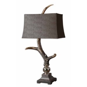 maklaine dark shade table lamp in burnished bone ivory