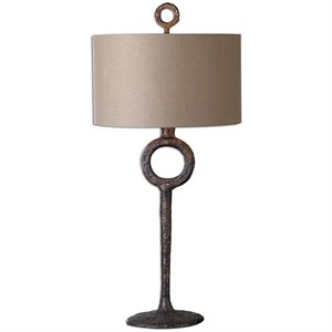 maklaine cast iron table lamp in beige