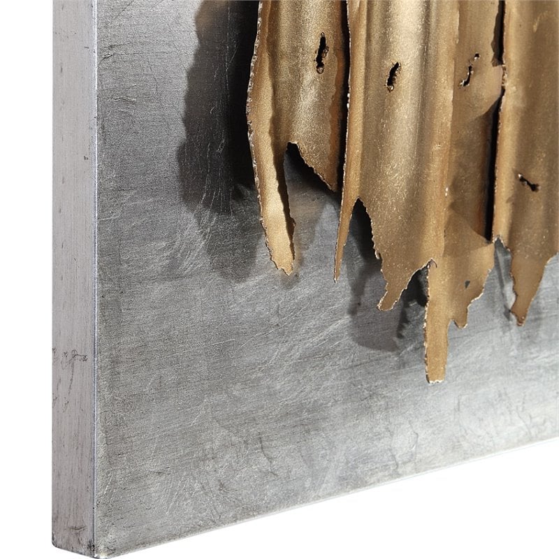 Maklaine Metal Wall Decor in Antique Gold