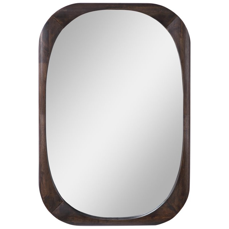 Maklaine Mid-Century Mirror in Dark Brown