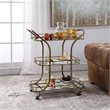 Maklaine Serving Cart in Antique Gold