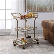 Maklaine Serving Cart in Antique Gold