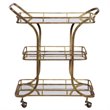 Maklaine Serving Cart in Antique Gold