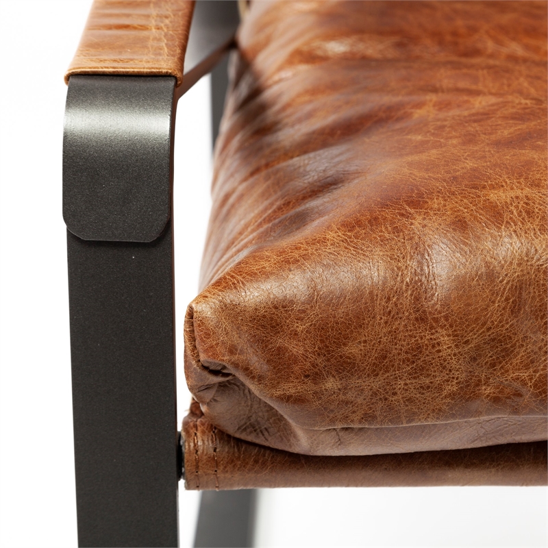 Maklaine Leather Chair in Cocoa Brown