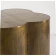 Maklaine Wood Antique Brass Accent Table Flower Shaped 18