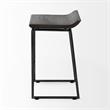 Maklaine Mango Wood Black Bar Stool Rectangular Low-Back 25.75