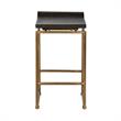Maklaine Mango Wood Brown Bar Stool Rectangular Contoured 15.5