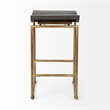 Maklaine Mango Wood Brown Bar Stool Rectangular Contoured 15.5