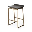 Maklaine Mango Wood Brown Bar Stool Rectangular Contoured 15.5