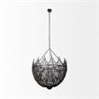 Maklaine Bead Bowl-Style 4 Bulb Chandelier in Black