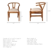 Maklaine Wood Dining Chair with Padded Fabric Seat in Brown