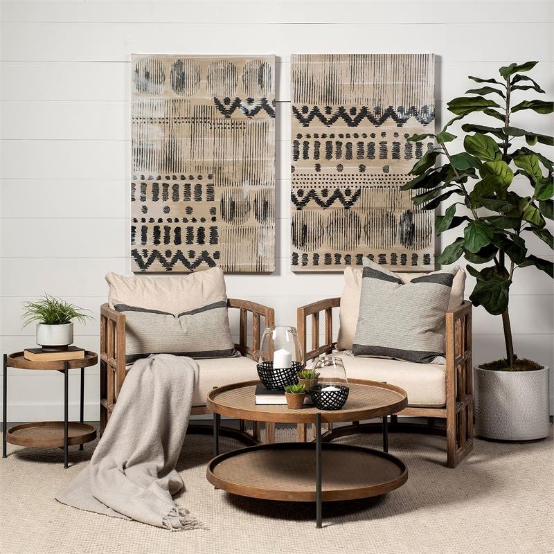 Maklaine Two-Tier Coffee Table in Black and Brown