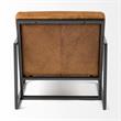 Maklaine Leather Accent Chair in Brown and Gray