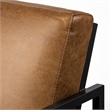 Maklaine Leather Accent Chair in Brown and Gray