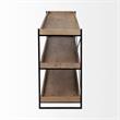 Maklaine Wood & Iron Console Table in Brown and Black