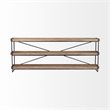 Maklaine Wood & Iron Console Table in Brown and Black