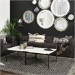 Maklaine Marble & Metal Coffee Table in Black and White