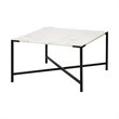 Maklaine Marble & Metal Coffee Table in Black and White