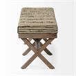 Maklaine Upholstered Stripe Accent Bench in Brown