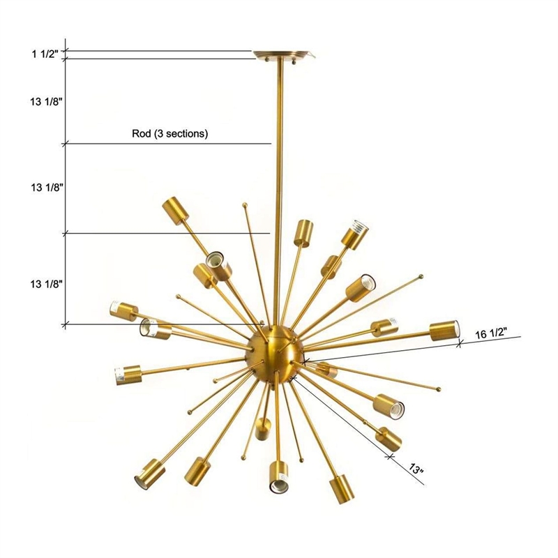 Maklaine 20 Bulb Chandelier in Gold