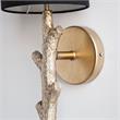 Maklaine Resin Tree Branch Fabric Shade Wall Sconce in Gold