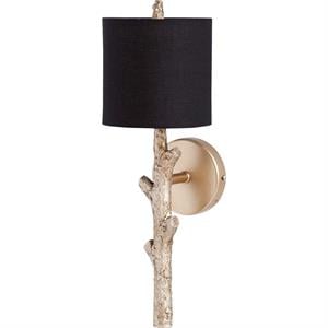 Maklaine Resin Tree Branch Fabric Shade Wall Sconce in Gold