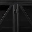 Maklaine Polished Metal Black Sideboard Rectangular Glass-Lined Doors 79