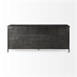 Maklaine Polished Metal Black Sideboard Rectangular Glass-Lined Doors 79