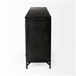 Maklaine Polished Metal Black Sideboard Rectangular Glass-Lined Doors 79