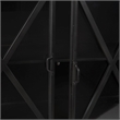 Maklaine Polished Metal Black Sideboard Rectangular Glass-Lined Doors 79