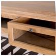 Maklaine Solid Wood Brown Kitchen Island Rectangular Rolling 60