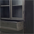 Maklaine Wood & Glass Door Display Cabinet in Brown