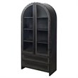 Maklaine Wood & Glass Door Display Cabinet in Brown