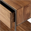 Maklaine Metal Frame 2 Drawer Sideboard in Brown and Silver
