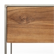 Maklaine Metal Frame 2 Drawer Sideboard in Brown and Silver