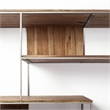 Maklaine Metal Frame 6 Shelf Shelving Unit in Brown and Silver