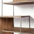 Maklaine Metal Frame 6 Shelf Shelving Unit in Brown and Silver