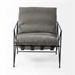 Maklaine Fabric Upholstered Accent Chair in Gray