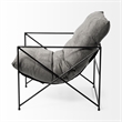 Maklaine Fabric Upholstered Accent Chair in Gray