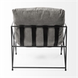 Maklaine Fabric Upholstered Accent Chair in Gray