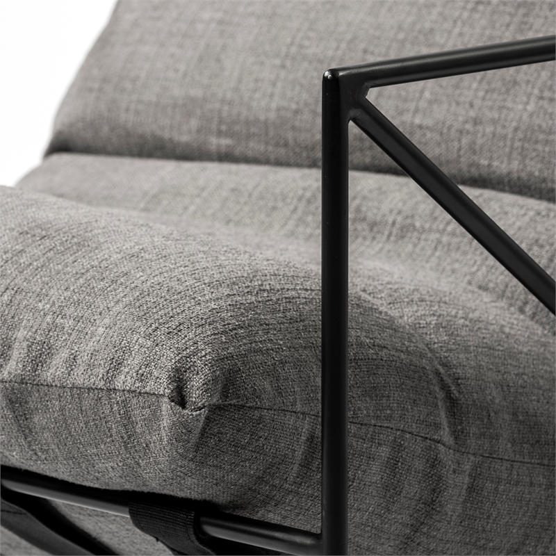 Maklaine Fabric Upholstered Accent Chair in Gray