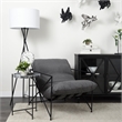 Maklaine Fabric Upholstered Accent Chair in Gray
