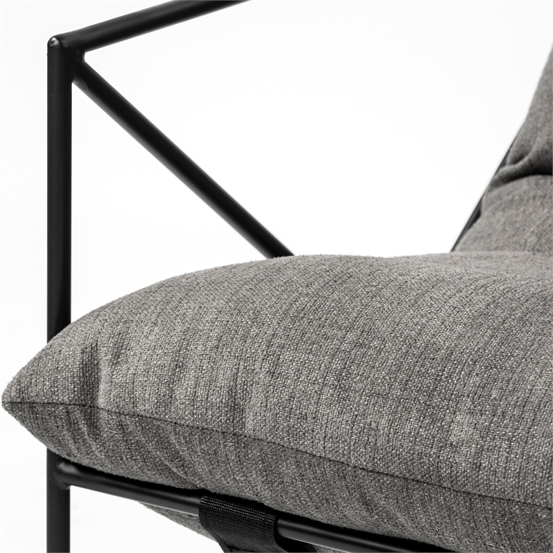 Maklaine Fabric Upholstered Accent Chair in Gray